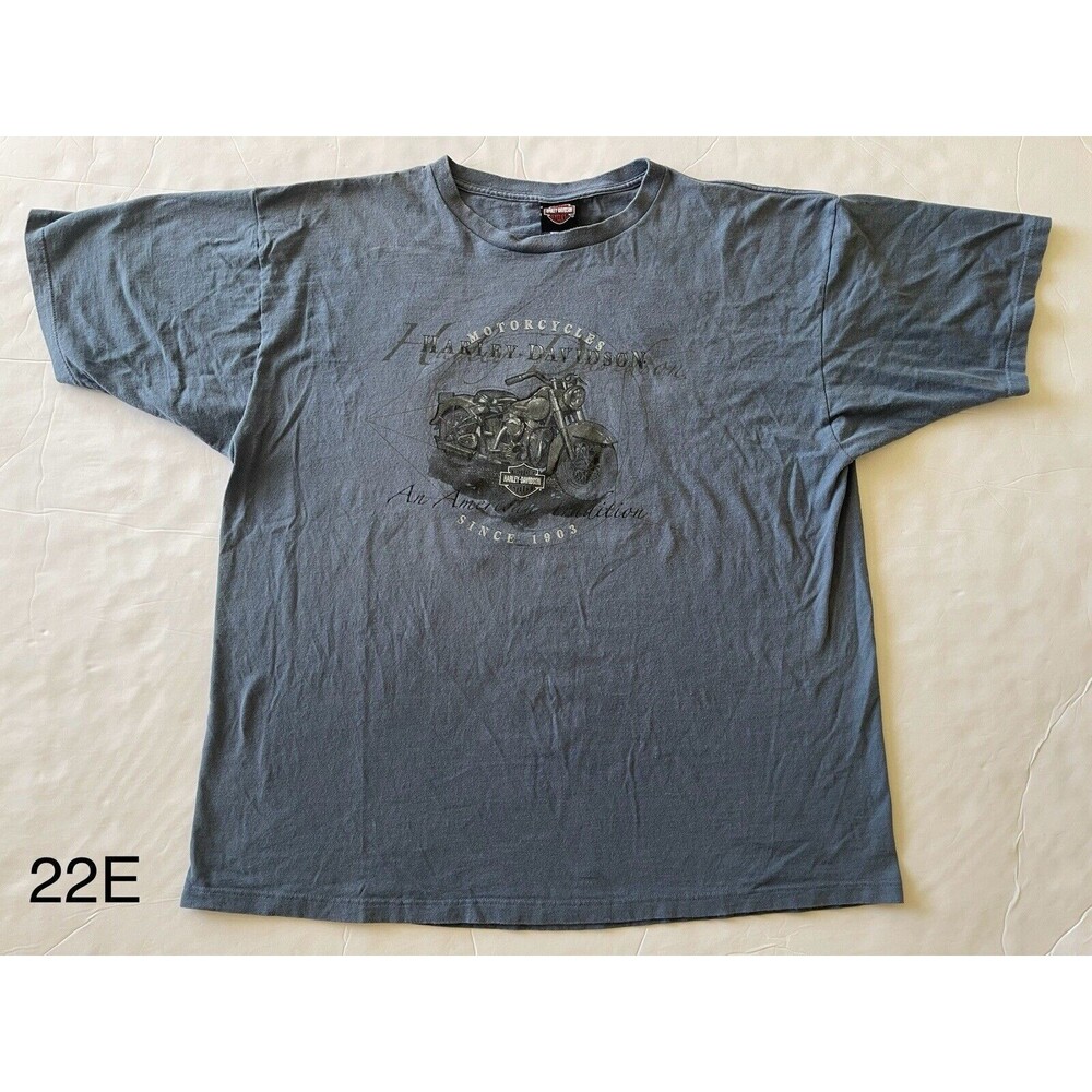 Y2k Harley Davidson Blue‎ Biker Mountain Creek Dalton Georgia Size 2XL